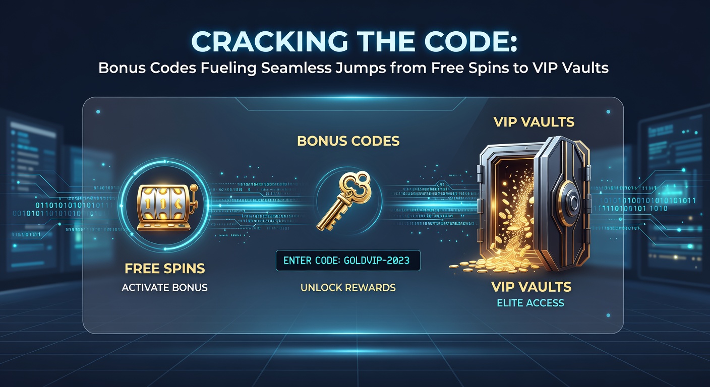 Detaillierte Infografik mit Pfeilen, die Free Spins, Bonuscode-Eingabe und VIP-Stufen verbinden, inklusive Zeitlinie für typische Aufstiege