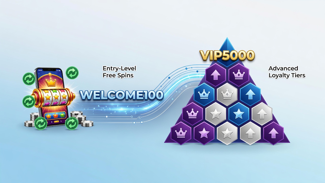 Illustration der Verbindung zwischen Free-Spins und Loyalty-Programmen in mobilen Casinos