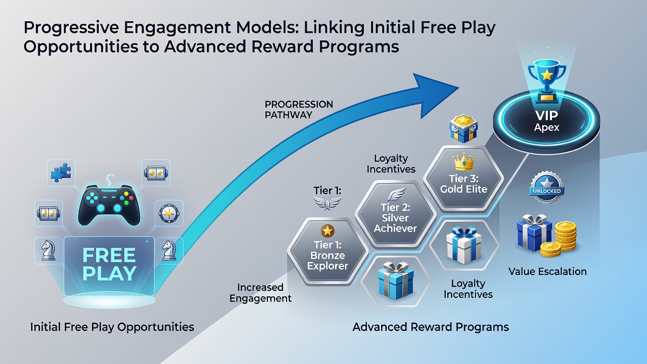 Visualisierung von Übergängen zwischen Free-Play und VIP-Belohnungen in Smartphone-Casino-Apps